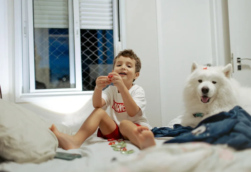 A child playing at home