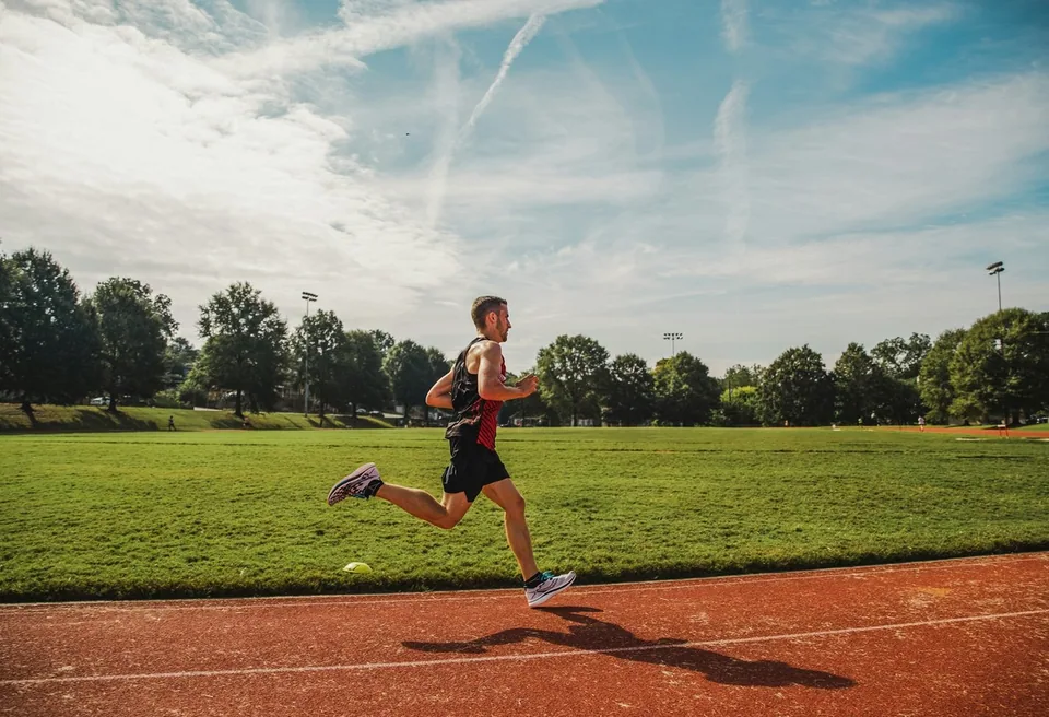 A man out running