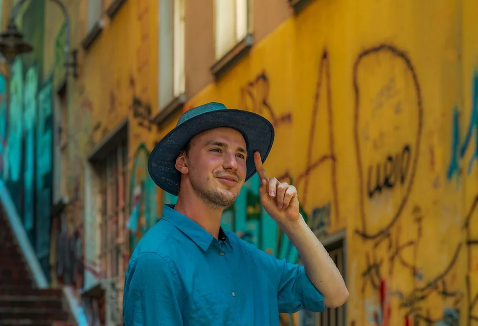 A young man in the city